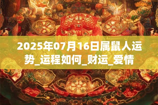 2025年07月16日属鼠人运势_运程如何_财运_爱情 2025年07月16日属鼠人运势_运程如何_财运_爱情