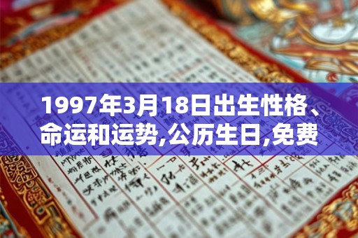 1997年3月18日出生性格、命运和运势,公历生日,免费算命 1997年3月18日出生性格、命运和运势,公历生日,免费算命