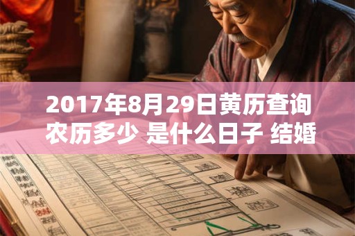 2017年8月29日黄历查询 农历多少 是什么日子 结婚吉时 2017年8月29日黄历查询 农历多少 是什么日子 结婚吉时