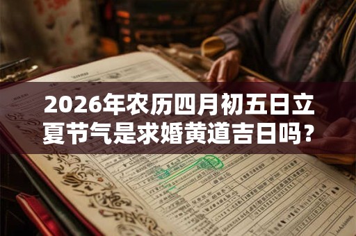 2026年农历四月初五日立夏节气是求婚黄道吉日吗？