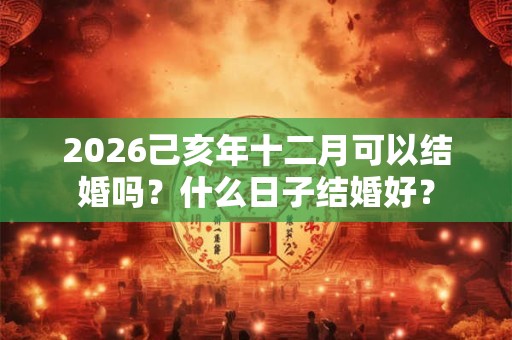 2026己亥年十二月可以结婚吗?什么日子结婚好? 2026己亥年十二月可以结婚吗?什么日子结婚好?
