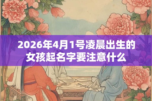 2026年4月1号凌晨出生的女孩起名字要注意什么