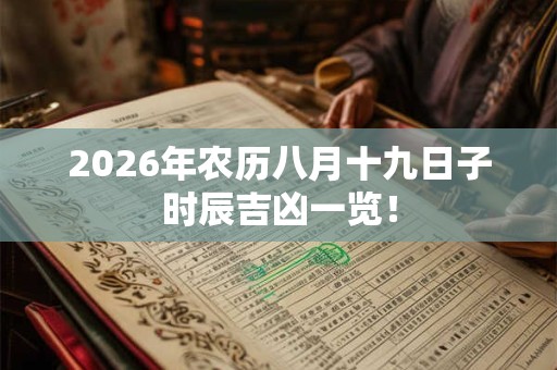 2026年农历八月十九日子时辰吉凶一览！