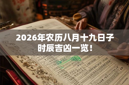 2026年农历八月十九日子时辰吉凶一览! 2026年农历八月十九日子时辰吉凶一览!