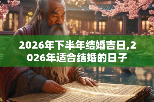 2026年下半年结婚吉日,2026年适合结婚的日子 2026年下半年结婚吉日,2026年适合结婚的日子