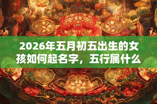 2026年五月初五出生的女孩如何起名字，五行属什么