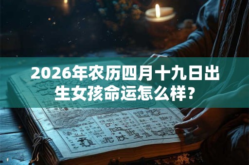 2026年农历四月十九日出生女孩命运怎么样？