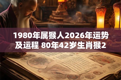 1980年属猴人2026年运势及运程 80年42岁生肖猴2026年每月运势 1980年属猴人2026年运势及运程 80年42岁生肖猴2026年每月运势