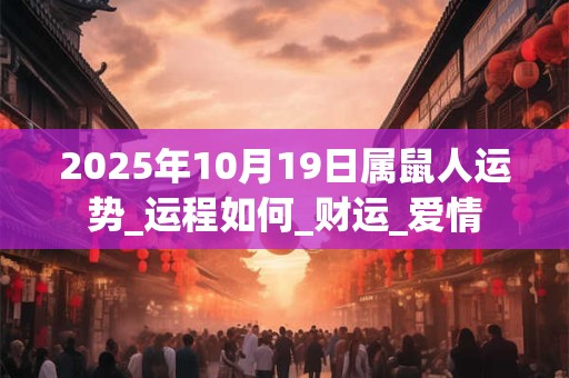 2025年10月19日属鼠人运势_运程如何_财运_爱情