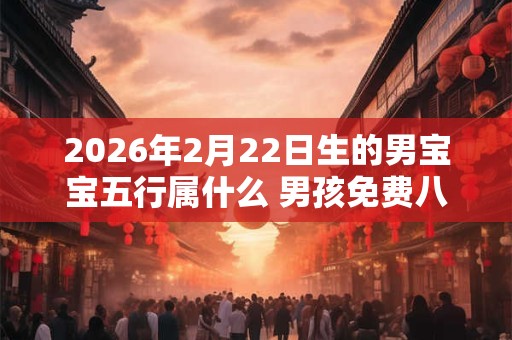 2026年2月22日生的男宝宝五行属什么 男孩免费八字起名