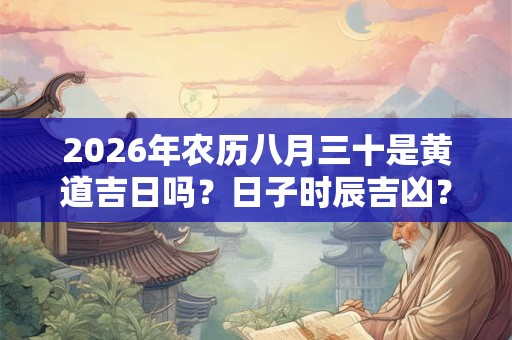 2026年农历八月三十是黄道吉日吗?日子时辰吉凶? 2026年农历八月三十是黄道吉日吗?日子时辰吉凶?
