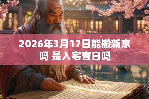 2026年3月17日能搬新家吗 是入宅吉日吗