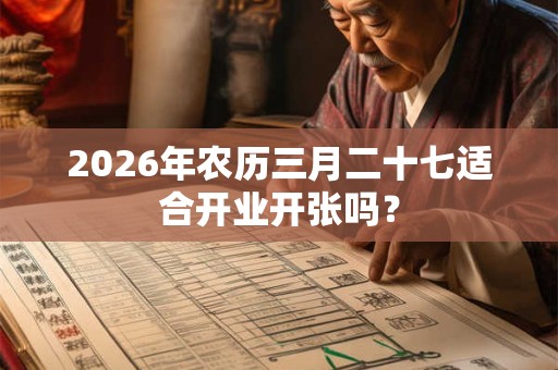 2026年农历三月二十七适合开业开张吗？