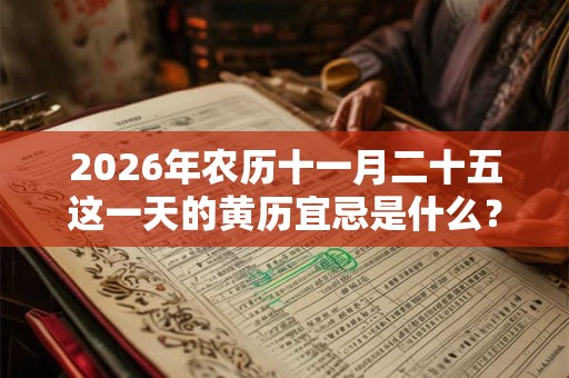 2026年农历十一月二十五这一天的黄历宜忌是什么? 2026年农历十一月二十五这一天的黄历宜忌是什么?
