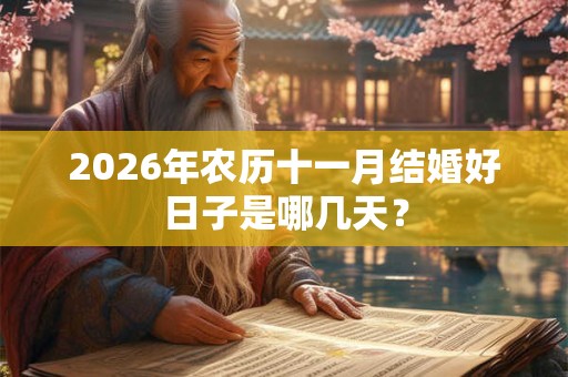 2026年农历十一月结婚好日子是哪几天？