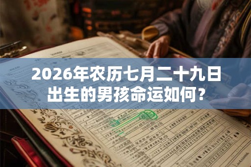2026年农历七月二十九日出生的男孩命运如何？