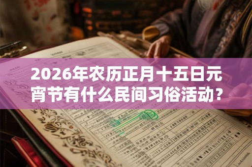 2026年农历正月十五日元宵节有什么民间习俗活动？
