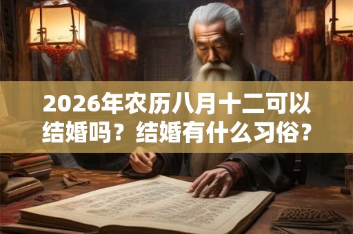 2026年农历八月十二可以结婚吗？结婚有什么习俗？
