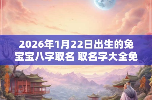 2026年1月22日出生的兔宝宝八字取名 取名字大全免费查询 2026年1月22日出生的兔宝宝八字取名 取名字大全免费查询