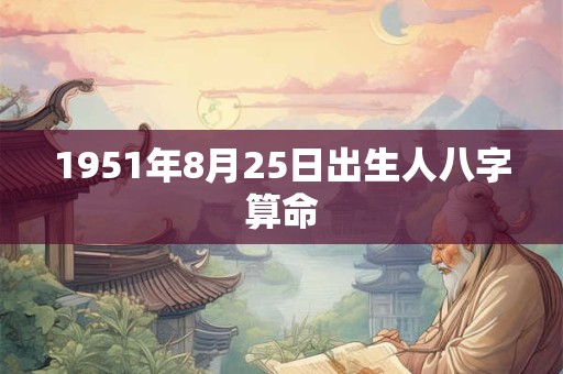 1951年8月25日出生人八字算命 1951年8月25日出生人八字算命