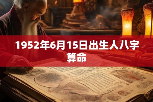 1952年6月15日出生人八字算命 1952年6月15日出生人八字算命
