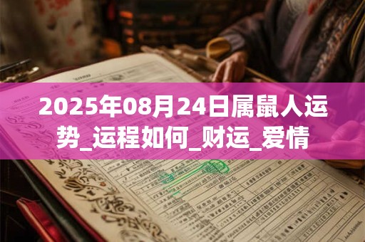 2025年08月24日属鼠人运势_运程如何_财运_爱情