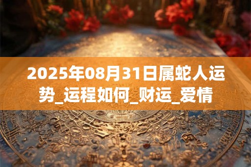 2025年08月31日属蛇人运势_运程如何_财运_爱情 2025年08月31日属蛇人运势_运程如何_财运_爱情