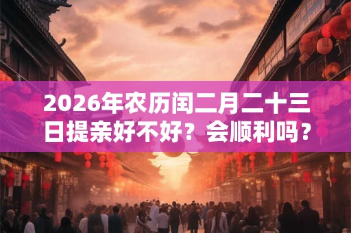 2026年农历闰二月二十三日提亲好不好?会顺利吗? 2026年农历闰二月二十三日提亲好不好?会顺利吗?