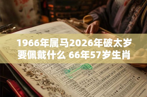 1966年属马2026年破太岁要佩戴什么 66年57岁生肖马犯太岁怎么化解 1966年属马2026年破太岁要佩戴什么 66年57岁生肖马犯太岁怎么化解