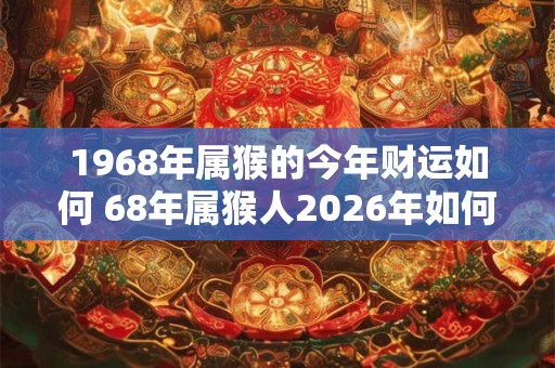 1968年属猴的今年财运如何 68年属猴人2026年如何旺财 1968年属猴的今年财运如何 68年属猴人2026年如何旺财