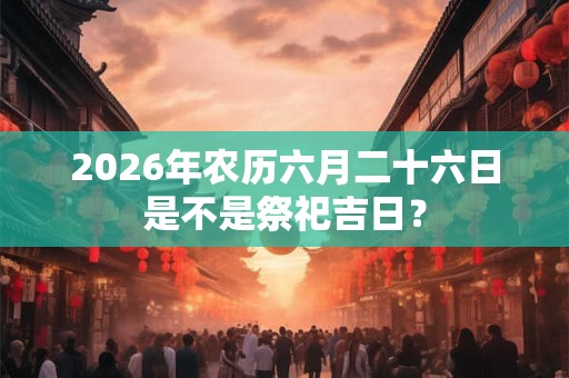 2026年农历六月二十六日是不是祭祀吉日? 2026年农历六月二十六日是不是祭祀吉日?