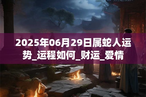 2025年06月29日属蛇人运势_运程如何_财运_爱情 2025年06月29日属蛇人运势_运程如何_财运_爱情
