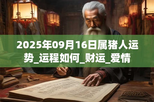 2025年09月16日属猪人运势_运程如何_财运_爱情 2025年09月16日属猪人运势_运程如何_财运_爱情
