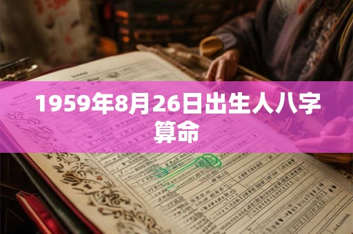 1959年8月26日出生人八字算命 1959年8月26日出生人八字算命