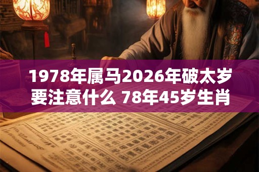 1978年属马2026年破太岁要注意什么 78年45岁生肖马逢兔年运势如何