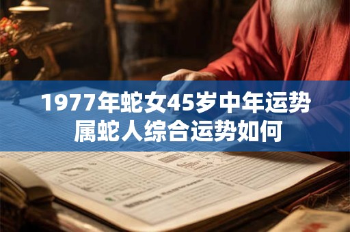 1977年蛇女45岁中年运势 属蛇人综合运势如何 1977年蛇女45岁中年运势 属蛇人综合运势如何