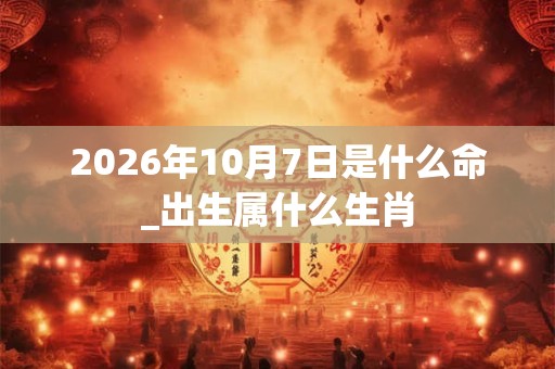 2026年10月7日是什么命_出生属什么生肖 2026年10月7日是什么命_出生属什么生肖
