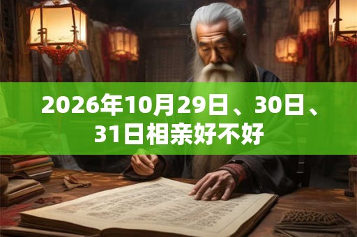 2026年10月29日、30日、31日相亲好不好