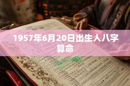 1957年6月20日出生人八字算命