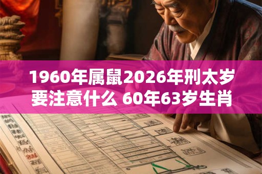 1960年属鼠2026年刑太岁要注意什么 60年63岁生肖鼠逢兔年运势如何