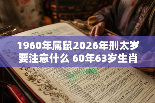 1960年属鼠2026年刑太岁要注意什么 60年63岁生肖鼠逢兔年运势如何