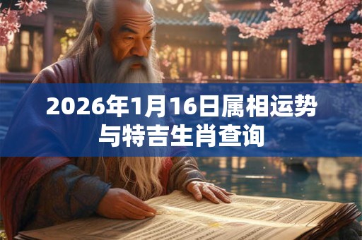 2026年1月16日属相运势与特吉生肖查询 2026年1月16日属相运势与特吉生肖查询