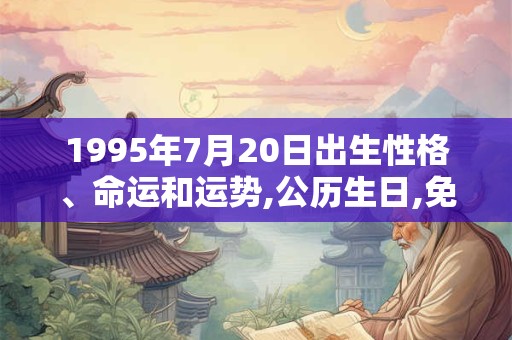 1995年7月20日出生性格、命运和运势,公历生日,免费算命