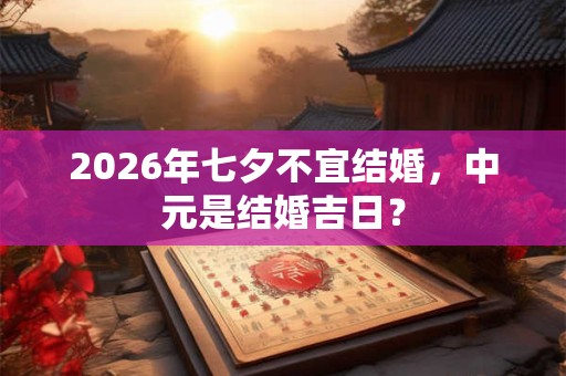2026年七夕不宜结婚，中元是结婚吉日？