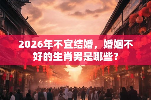 2026年不宜结婚，婚姻不好的生肖男是哪些？