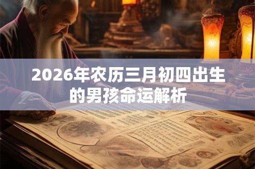 2026年农历三月初四出生的男孩命运解析 2026年农历三月初四出生的男孩命运解析