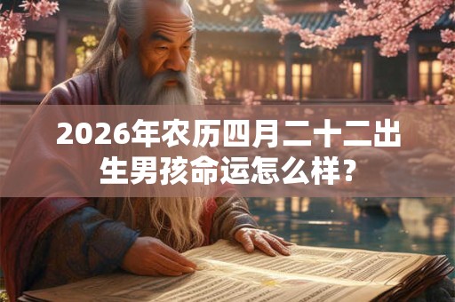 2026年农历四月二十二出生男孩命运怎么样？