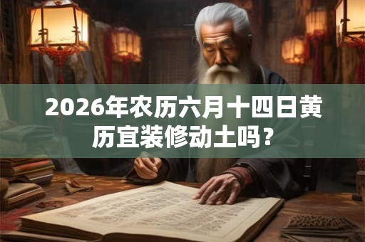 2026年农历六月十四日黄历宜装修动土吗？
