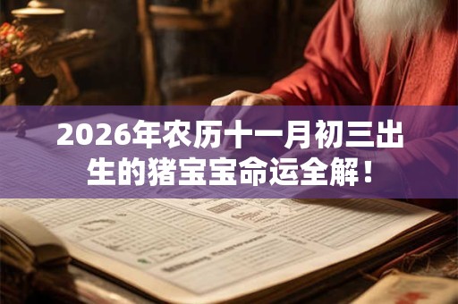 2026年农历十一月初三出生的猪宝宝命运全解! 2026年农历十一月初三出生的猪宝宝命运全解!