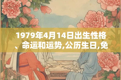 1979年4月14日出生性格、命运和运势,公历生日,免费算命